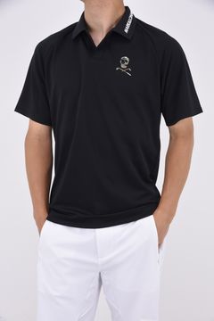 ACE SKIPPER POLO / スキッパーデザイン ラグランポロシャツ (ブラック)