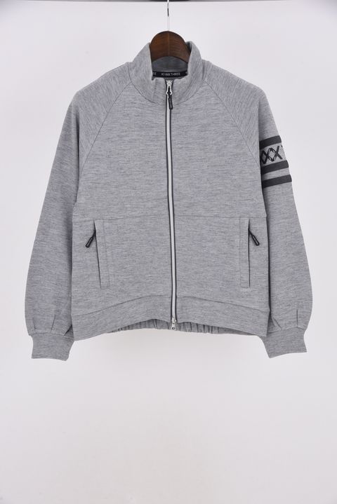 【25AW】【レディース】 KI-XXX THREE SLEEVE LINE FULL ZIP JACKET / 袖 ライン フル ジップ ジャケット (杢グレー)