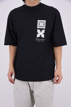 【26SS】 SURF Mockneck S/S(Nalu＆Turf) / NALU＆TURFプリント モックネックTシャツ (ブラック)