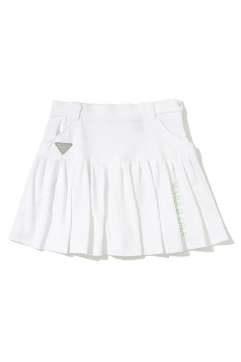 【26SS】【CODE COLLECTION】【レディース】 JFSK / リブボーダー ギャザーフレアスカート (ホワイト)