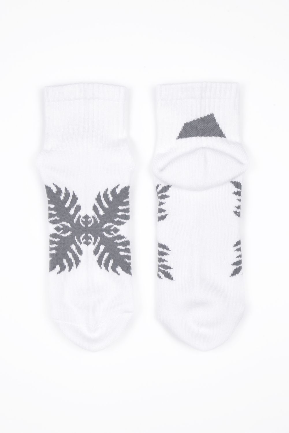 【26AW】 Ankle Socks（Laua’e） / ハワイアンキルトジャカード アンクルソックス (ホワイト)