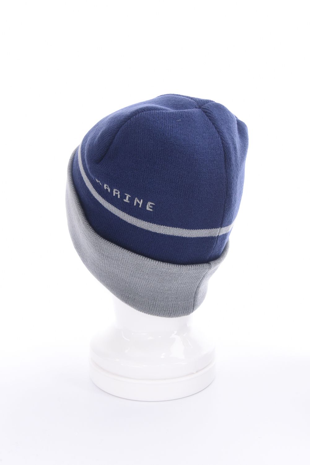 【25AW】 JACQUARD LOGO KNIT CAP / ジャカードWAVEライン ブランドロゴ ニットキャップ (ネイビー)