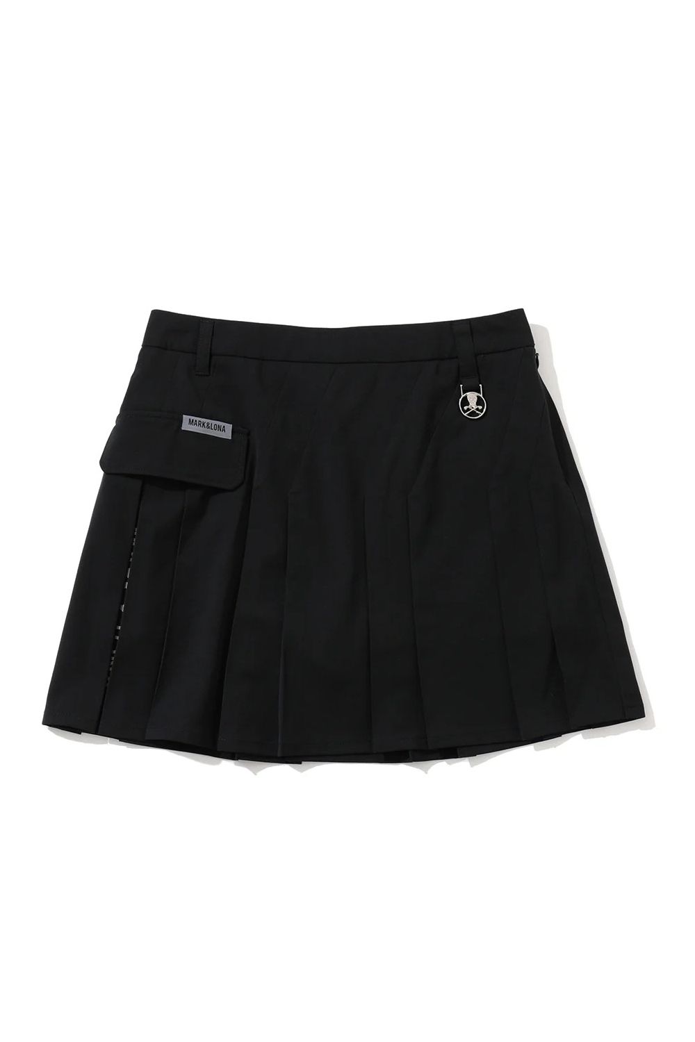 【26AW】【レディース】 OBLIQUE PLEATED SKIRT / バイアスデザイン プリーツスカート (ブラック)