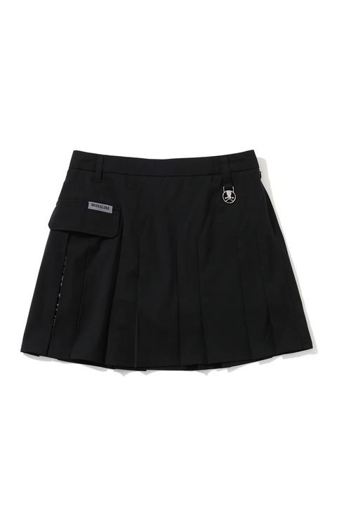 【26AW】【レディース】 OBLIQUE PLEATED SKIRT / バイアスデザイン プリーツスカート (ブラック)