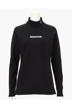 【25AW】【レディース】 WOMEN’S WARM LS HIGHNECK / 裏起毛 ブランドロゴ モックネックTシャツ (ブラック)