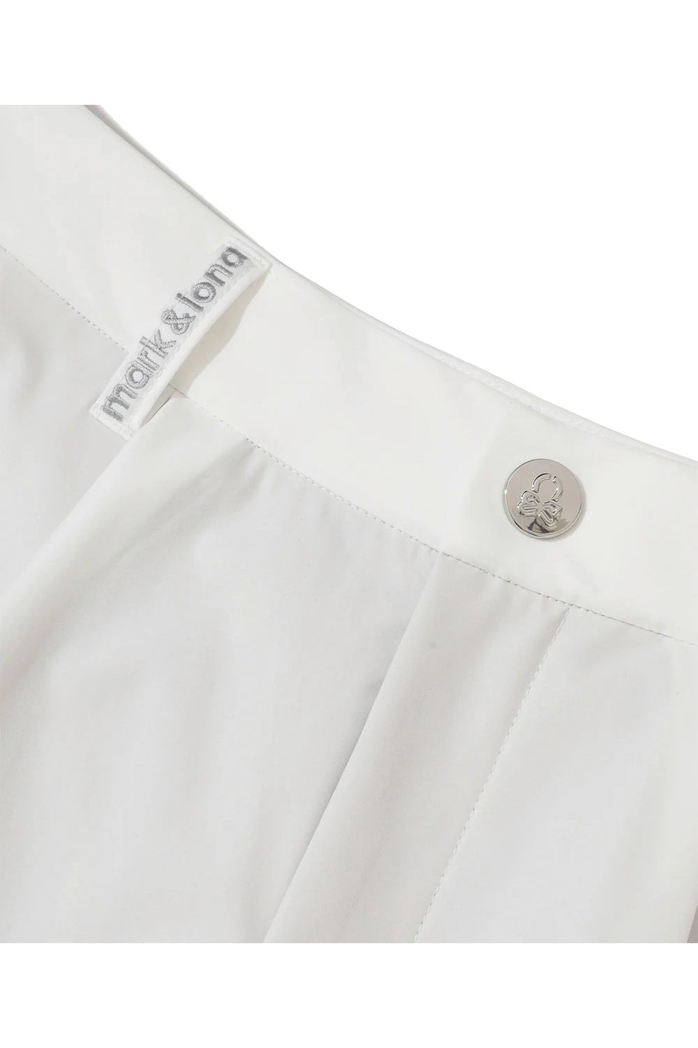 【26SS】【レディース】 ELMT SLIM LINE TAPERED PANTS / ブランドロゴ 箔プリント テーパードシルエット ロングパンツ (ホワイト)