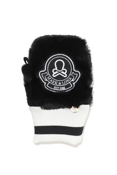 SYNK COZY HAND WARMERS / エコファー チャーム付き 手甲型グローブ (ブラック)