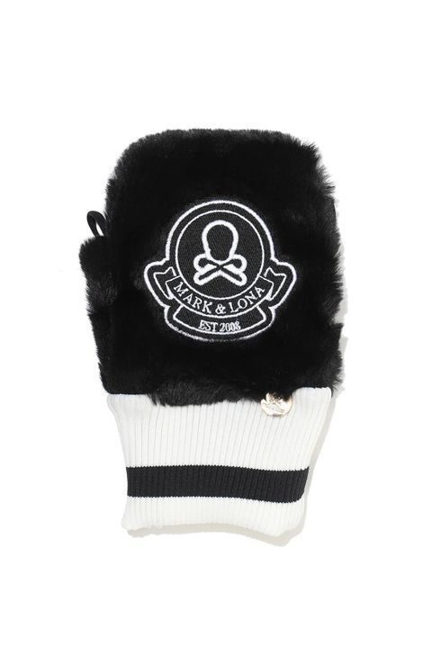 SYNK COZY HAND WARMERS / エコファー チャーム付き 手甲型グローブ (ブラック)