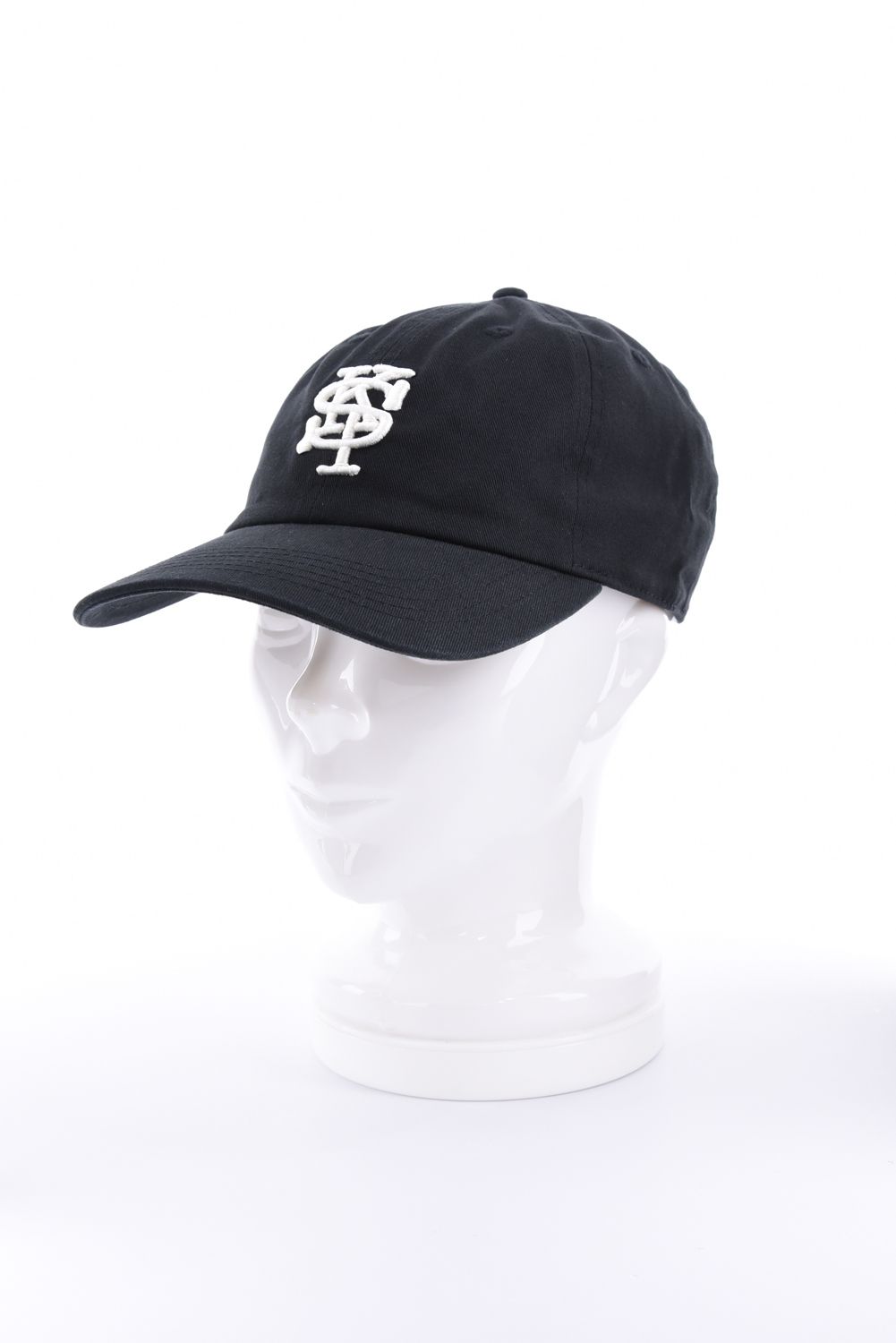 【26AW】 6 Panel Cap（SPK monogram） / 3Dロゴ刺繍 キャップ (ブラック)