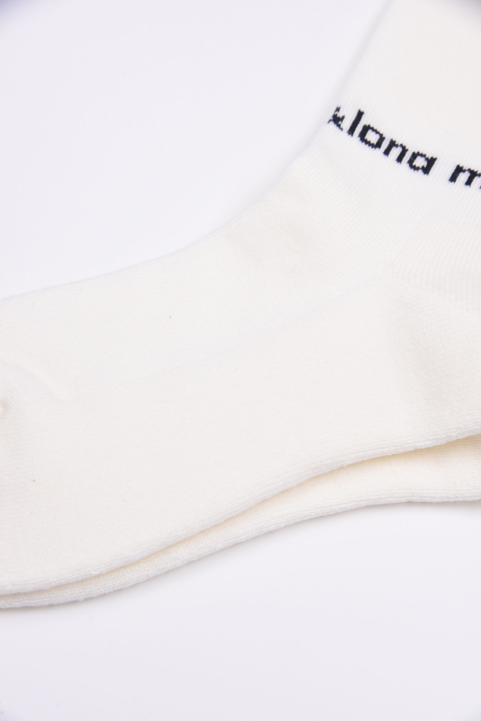 【レディース】 BUENA HIGH SOCKS / ロゴジャカード メタリック刺繍 ハイソックス (ホワイト)