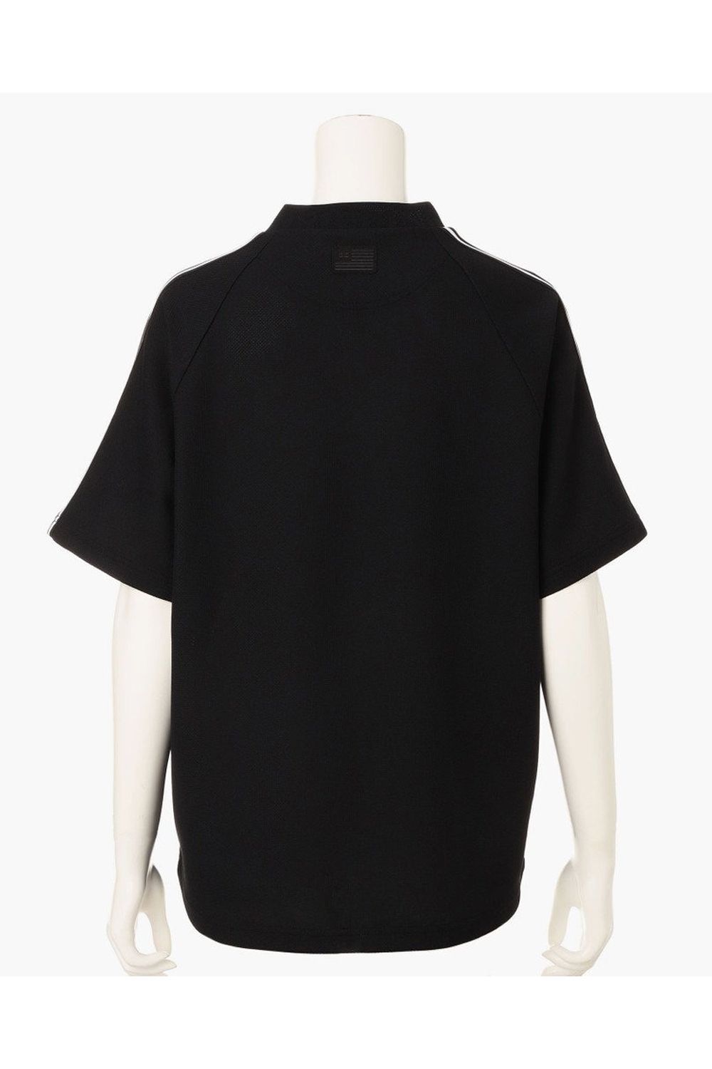 【26SS】【レディース】 WOMEN’S LINE HIGHNECK RF / カノコ生地 ラインロゴテープ リラックスフィット モックネックTシャツ (ブラック)