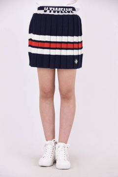 【期間限定ポイント10倍】【レディース】 2 TONE SKIRT / 2トーン プリーツニットスカート (ネイビー)