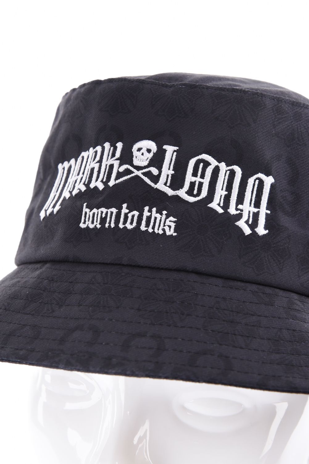 【26AW】 FRACTUR MONOGRAM BUCKET HAT / ブラックレターフォントロゴ エレメントスカル総柄 バケットハット (ブラック)