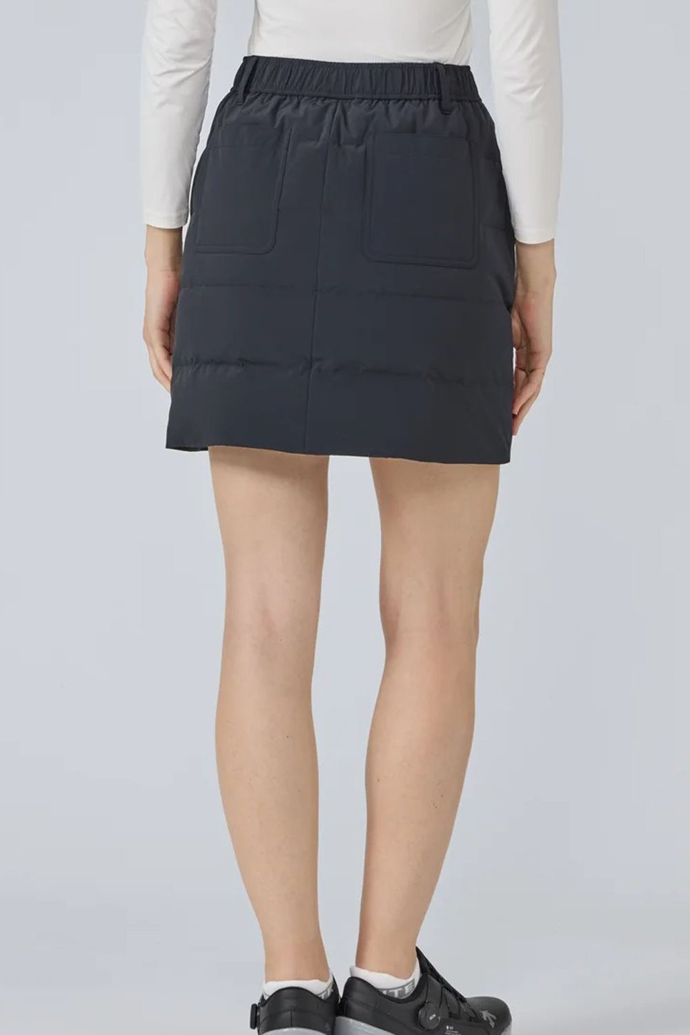 【25AW】【レディース】 はっ水防風後ろウエストゴムフルジップダウンスカート (ブラック)