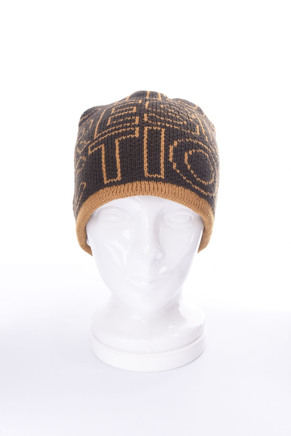 LOGO MONOGRAM KNIT CAP / ロゴモノグラム ビーニー ニットキャップ (ブラウン×キャメル)