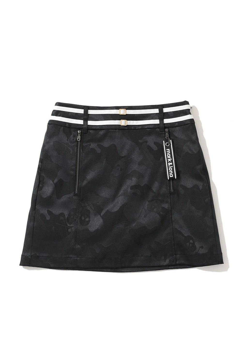 【2025AW】【レディース】 GAUGE STRETCH JACQUARD SKIRTS / オリジナルカモジャカード トラペーズスカート (インナーパンツ付き) (ブラック)