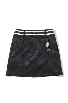 【2025AW】【レディース】 GAUGE STRETCH JACQUARD SKIRTS / オリジナルカモジャカード トラペーズスカート (インナーパンツ付き) (ブラック)