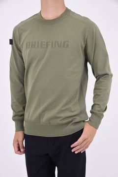 BRIEFING - MENS WR CREW NECK KNIT / ジャガードロゴ ロゴワッペン  