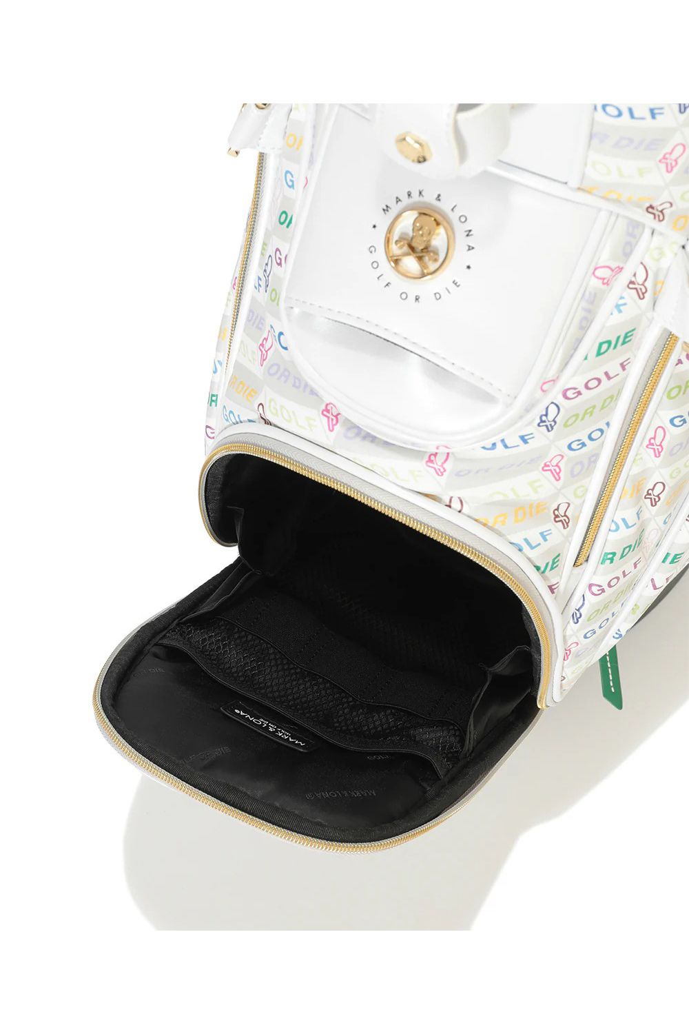 【銀行振込・代金引換不可】【返品・交換不可】 DÉPÊCHE STAND CADDY / ジオメトリックパターン シンセティックレザー スタンドタイプ キャディバッグ (ホワイト)