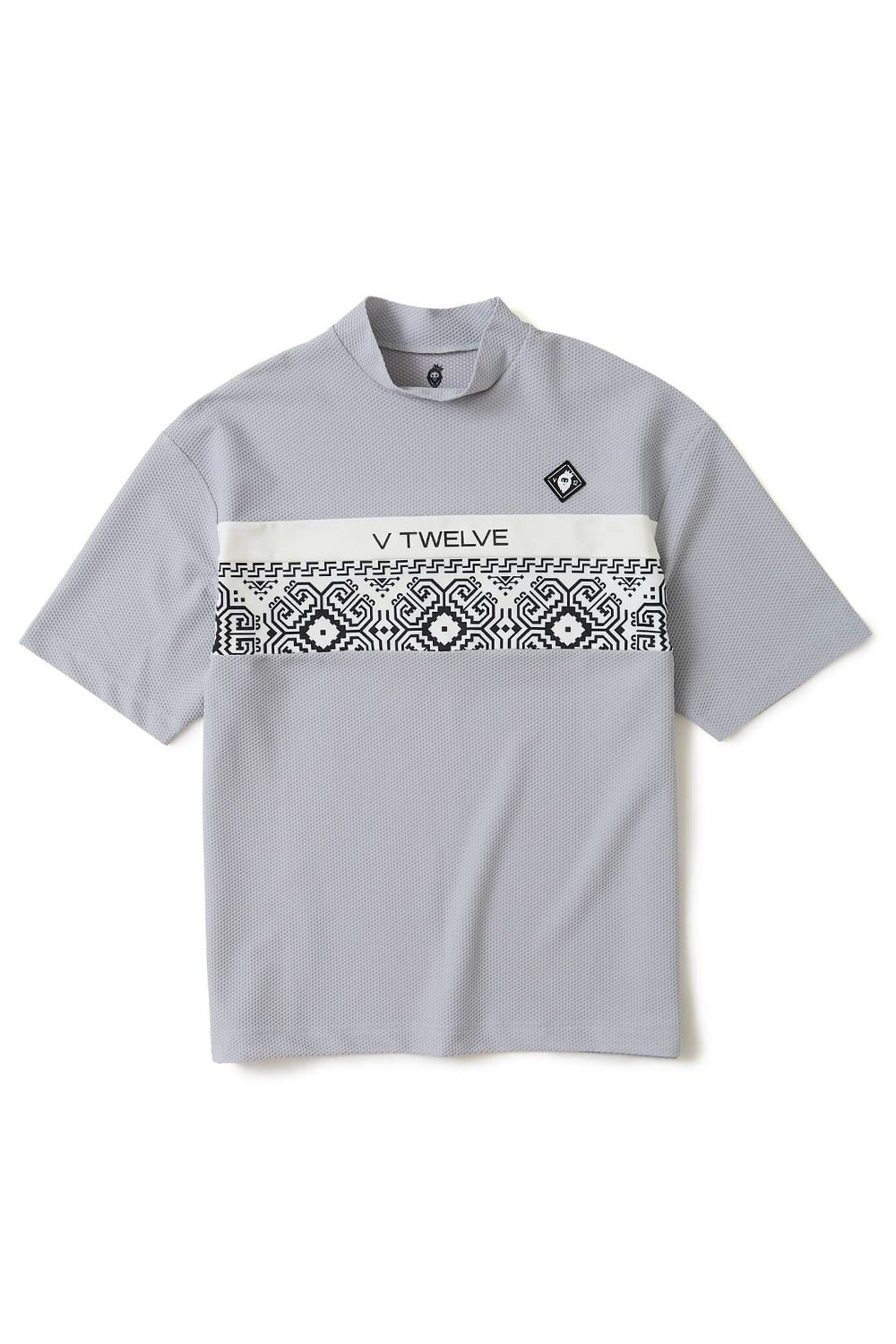 【26SS】 BAN COMFO MOCK / ワッフル生地 バンダナ柄 モックネックTシャツ (グレー)