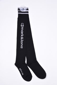 【26AW】【レディース】 SLEEK OVER-THE-KNEE SOCKS / ジャパンメイド サイドロゴジャカード オーバーニーソックス (ブラック)