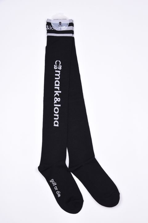 【26AW】【レディース】 SLEEK OVER-THE-KNEE SOCKS / ジャパンメイド サイドロゴジャカード オーバーニーソックス (ブラック)