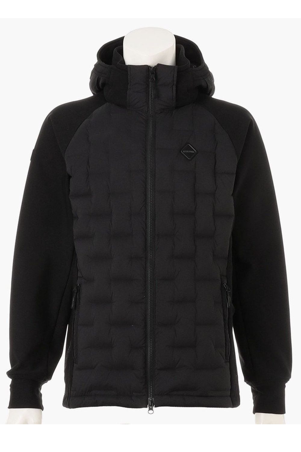 【25AW】 MEN'S HYBRID DOWN PARKA / ストレッチタフタ ダイヤモンドロゴ ハイブリッドダウンジップパーカー (ブラック)