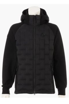 【25AW】 MEN'S HYBRID DOWN PARKA / ストレッチタフタ ダイヤモンドロゴ ハイブリッドダウンジップパーカー (ブラック)