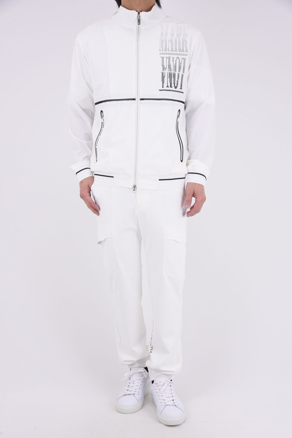 【26SS】【T-LINE】 GRADIENT PERFORMANCE JACKET / モノトーン ポリエステルトリコット ハイストレッチジャケット (ホワイト)