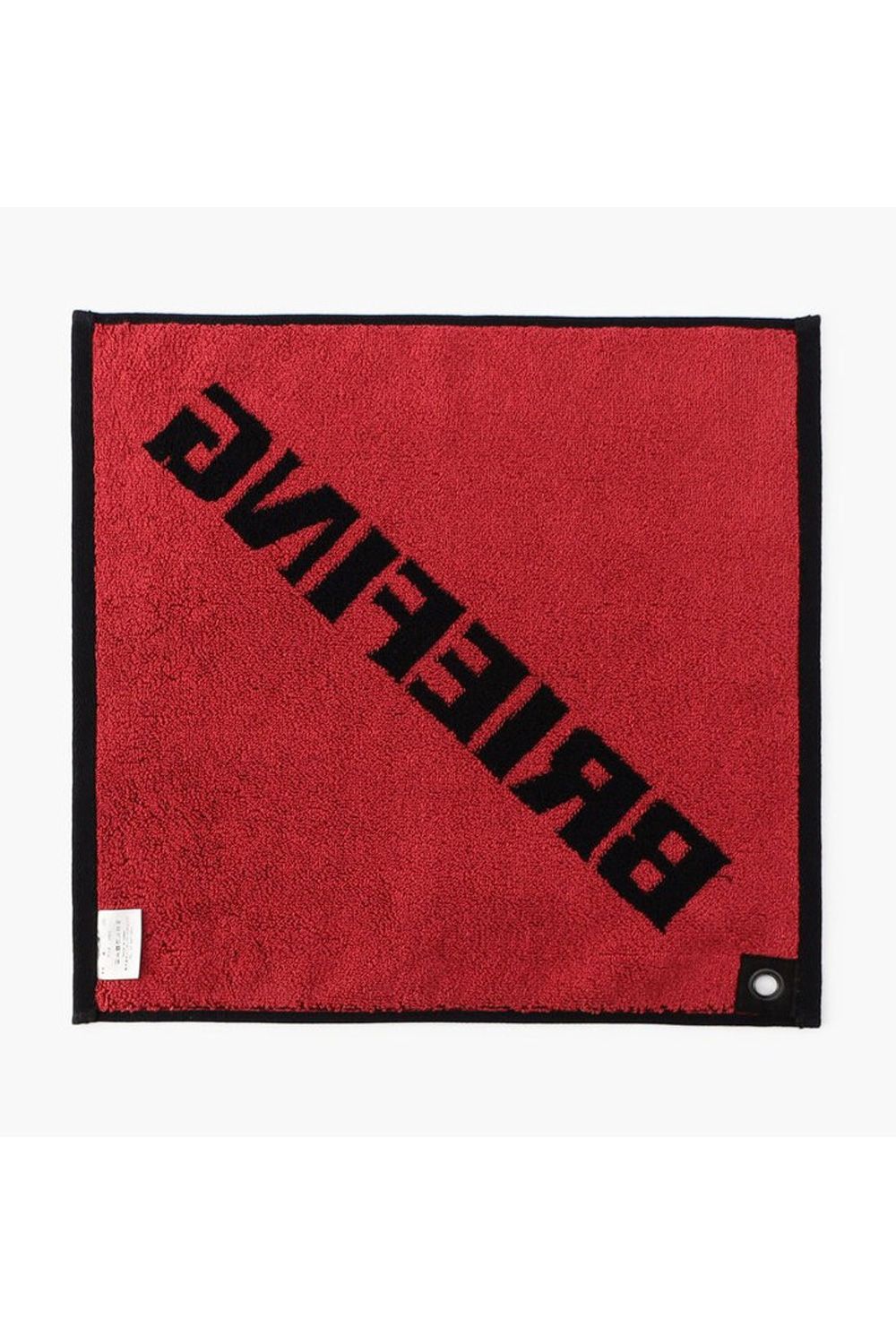 【プレゼント好適品】 LOGO WASH TOWEL BY HIPPOPOTAMUS / ブランドロゴ ループ付き スクエア型フェイスタオル (ブラック)