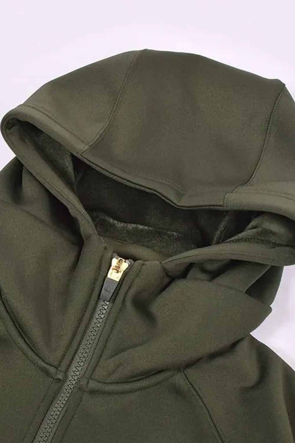 【25AW】 BRUSHED LOGO ZIP-UP HOODIE / ブラッシュロゴ ジップアップ パーカー (カーキ)*