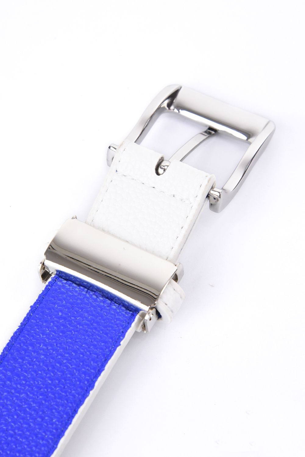 【26AW】 EXP BELT / ブランドロゴ アクセントカラー レザー調ベルト (ホワイト)