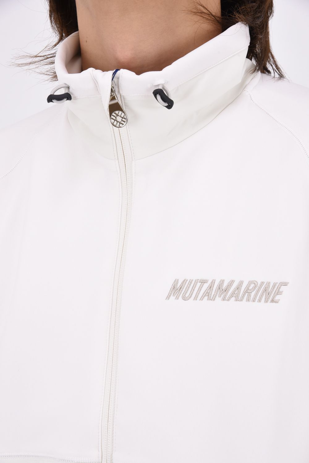 【26AW】 BI-FABRIC TRAINING BLOUSON / ダンボールニット 異素材切り替え トレーニングブルゾン (ホワイト)