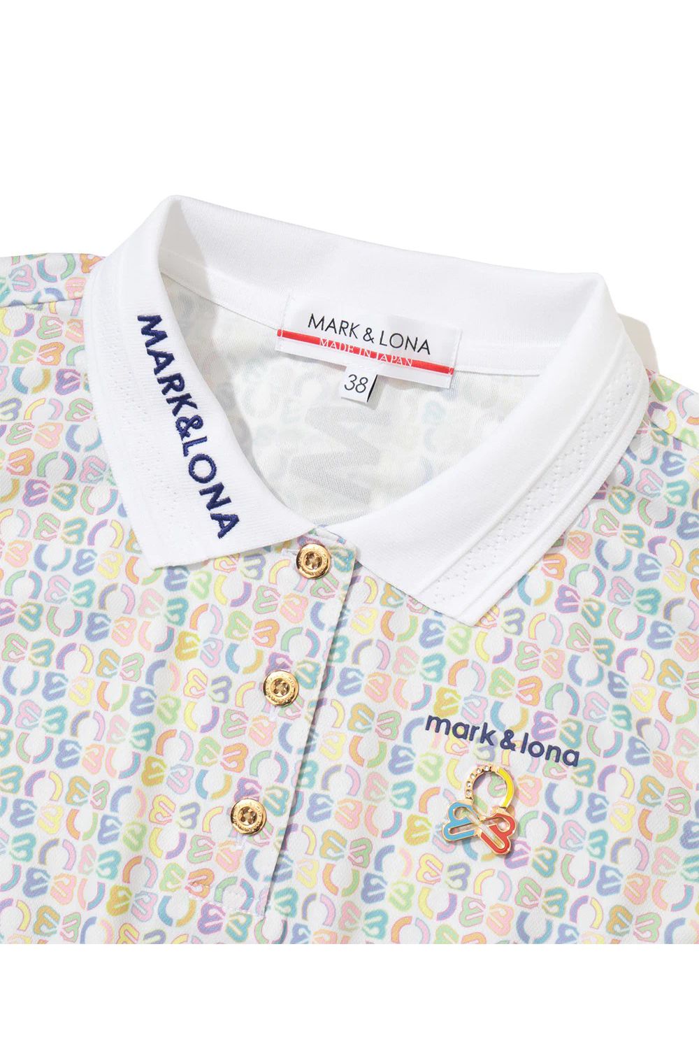 【26SS】【レディース】 RITMO MONOGRAM SLEEVELESS POLO / グラフィックロゴ総柄 ジャパンメイド ノースリーブポロシャツ (マルチ)