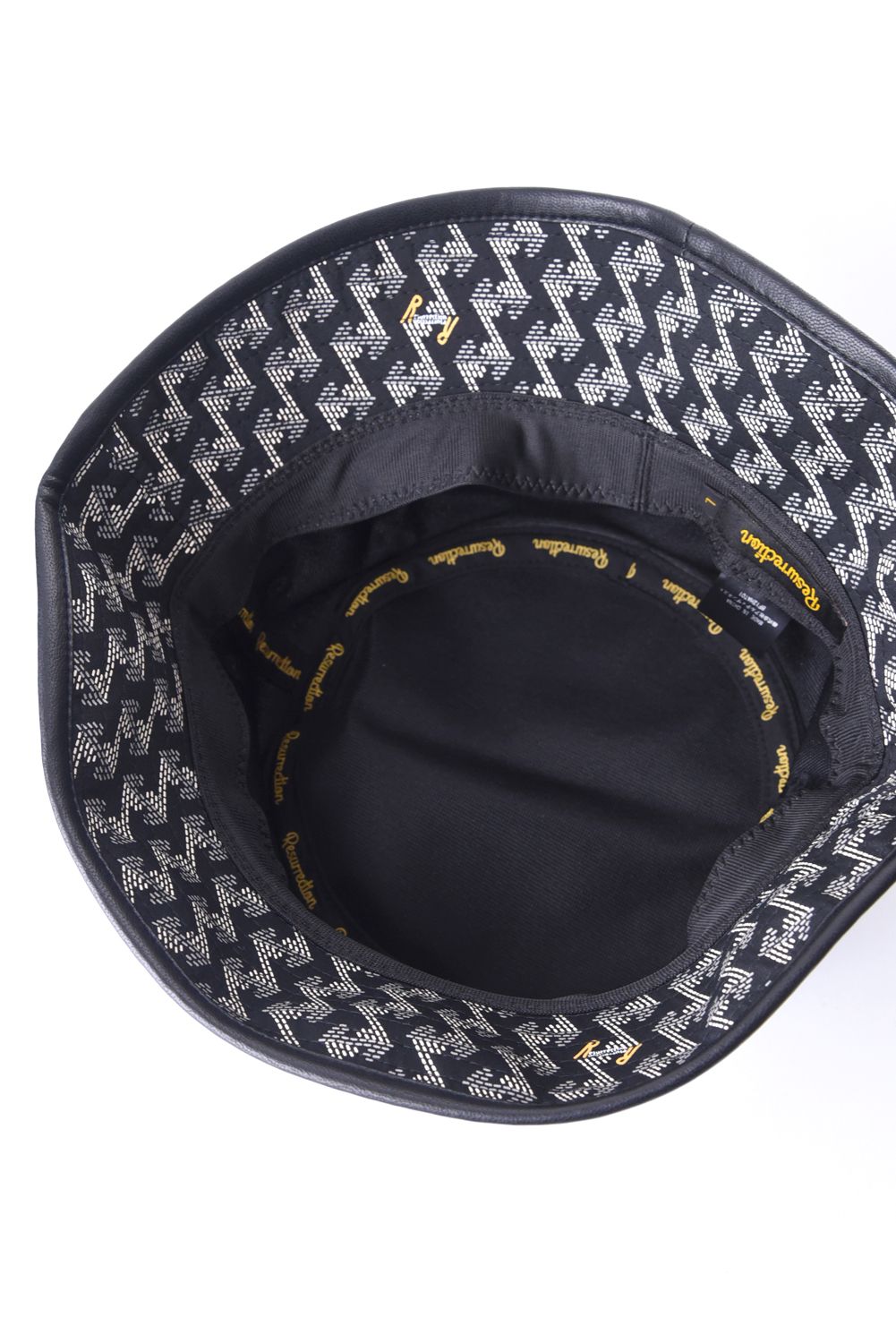 【26SS】 SYNTHETIC LEATHER BRIM BUCKET HAT / シンセティックレザーブリム バケットハット (ブラック)