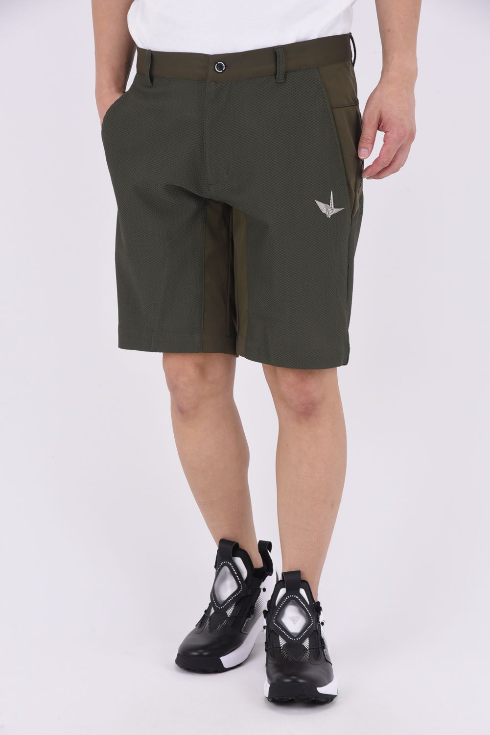 【25SS】 113 GOLF MESH SHORTS / ROICA素材 メッシュ ショートパンツ (カーキ)