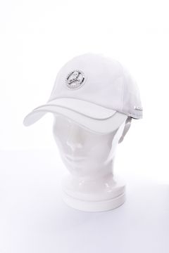 【26SS】 GAUGE CAMO LEATHER TRIM CAP / カモフラージュパターン 異素材切り替え メタルプレート ベースボールキャップ (ホワイト)