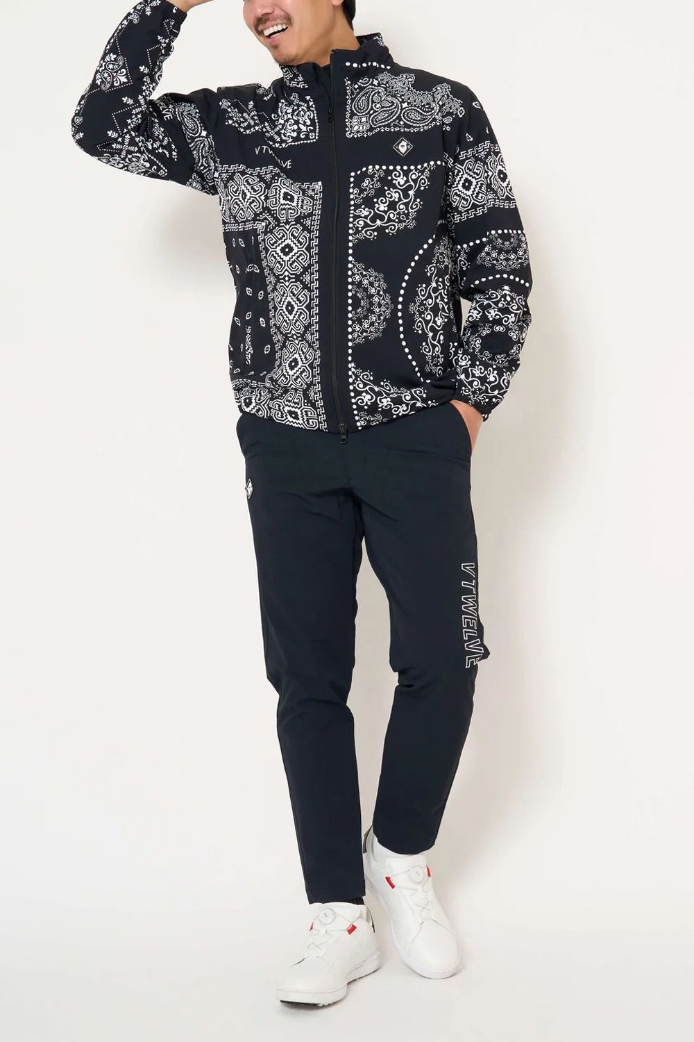 【26AW】 MOLD BAN JKT / バンダナ総柄 バックモールドロゴ ナイロンジャケット (ブラック)