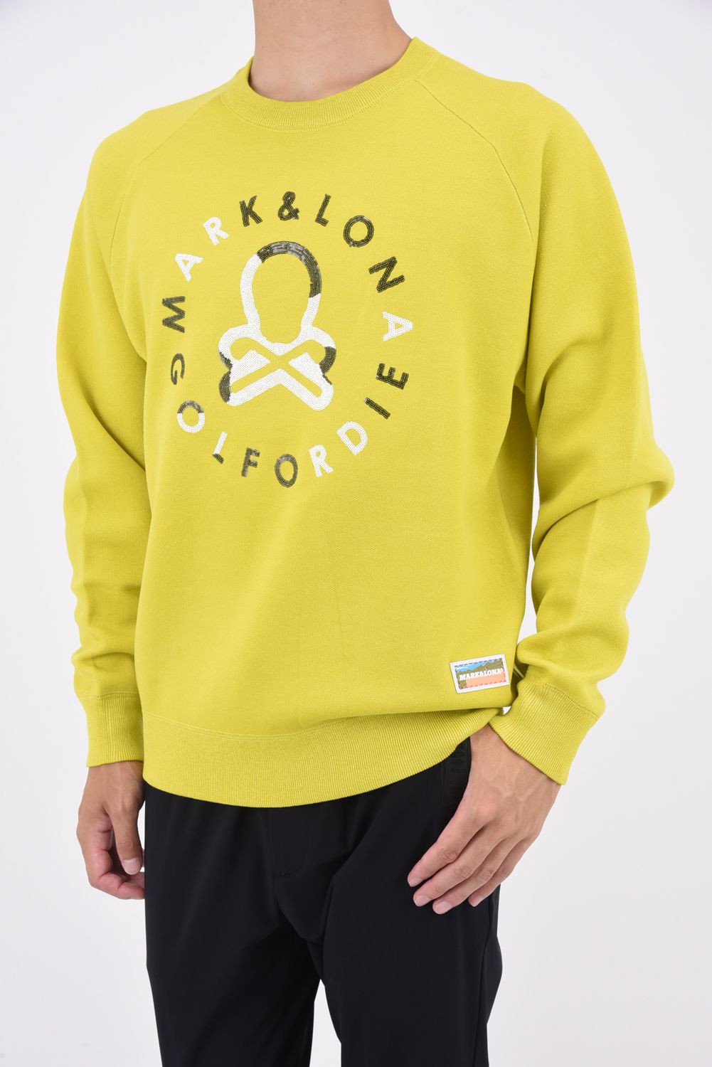 EVER SPANGLE CREW SWEATER / スパンコール スカル クルーネックニット (イエロー)