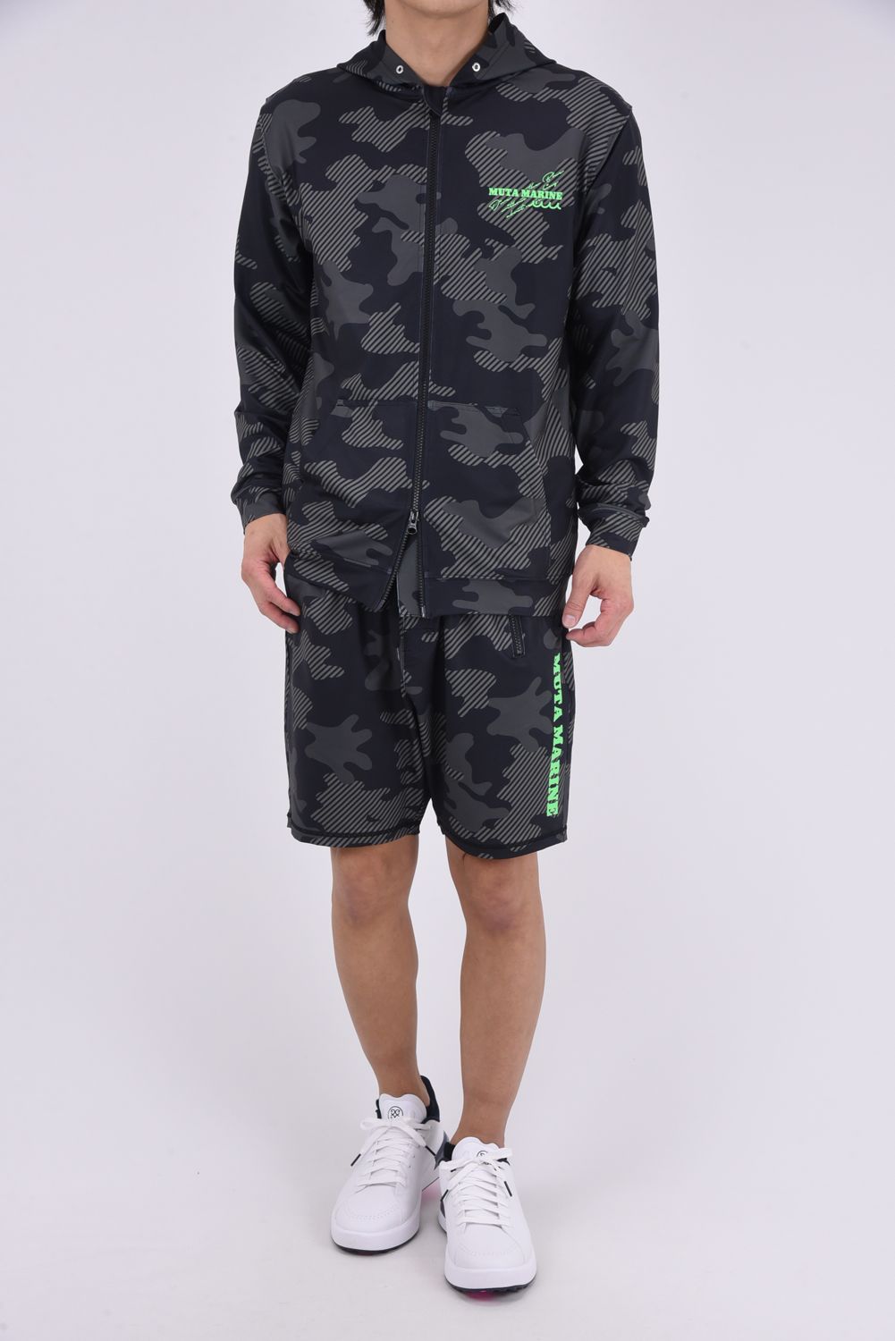 【26SS】 RUSH SHORT PANTS (DIAGONAL CAMO) / ダイアゴナルカモフラージュ ラッシュガード ショートパンツ (ブラック)