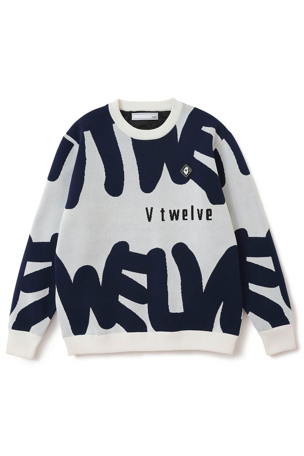 【25AW】【レディース】 GRAFT KNIT / グラフィティロゴ クルーネックニット （ホワイト)