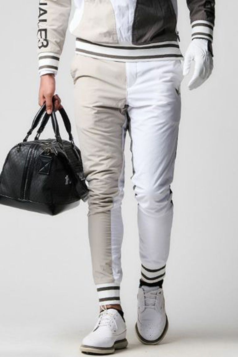 1PIU1UGUALE3 GOLF - CRAZY RIB PANTS / ロゴ クレイジーパターン  