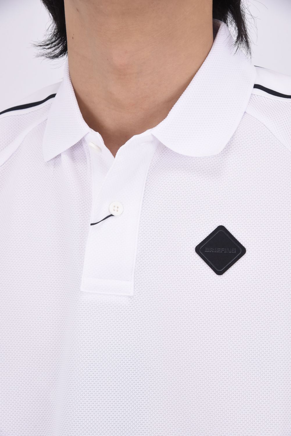 【26SS】 MEN'S LINE POLO RF / カノコ生地 ラインロゴテープ リラックスフィット ポロシャツ (ホワイト)