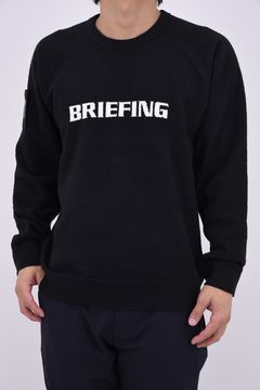 【26AW】 MEN’S AIRY YARN KNIT CREWNECK / エアリーファブリック ブランドロゴ クルーネックニット (ブラック)