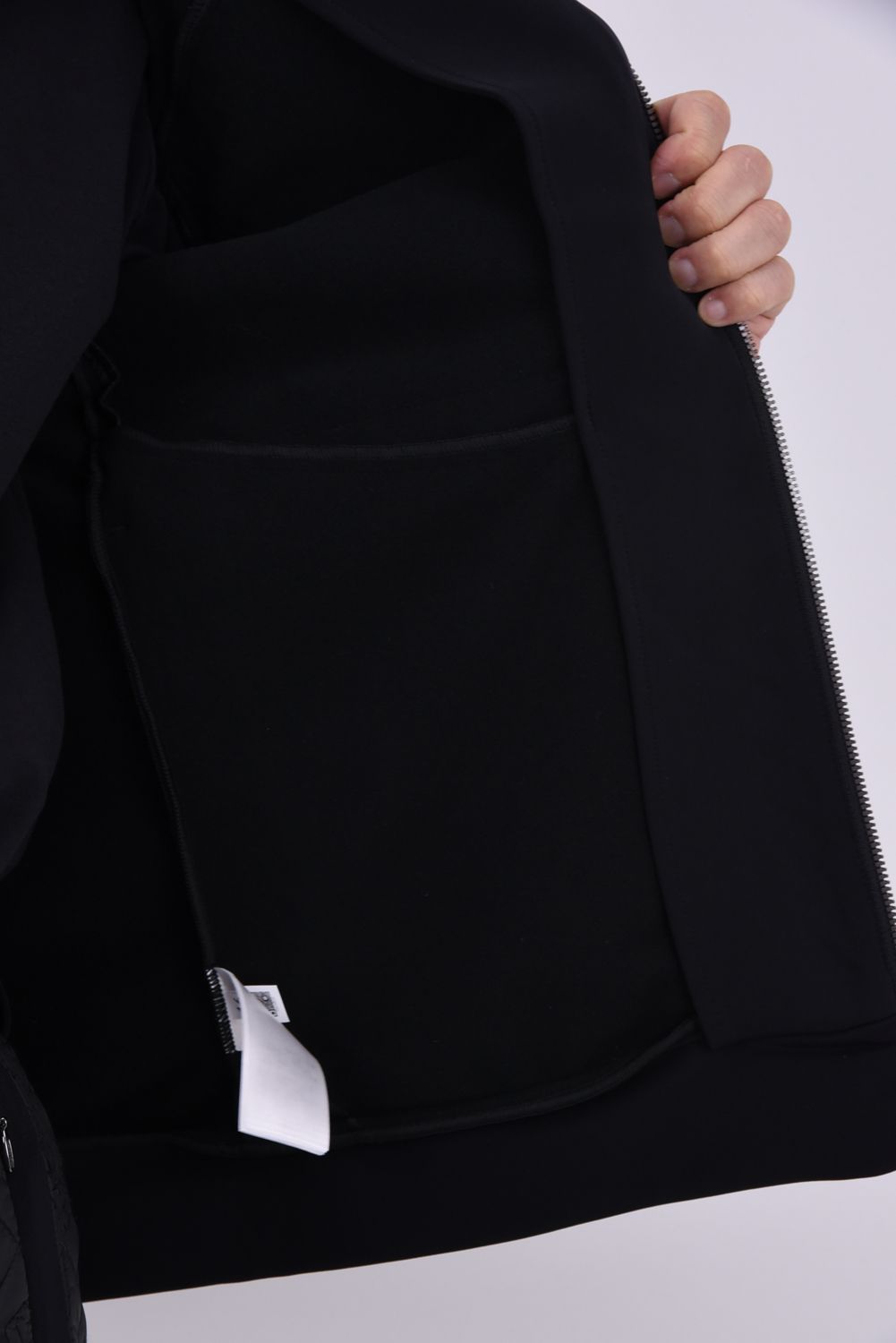 【26AW】 OBLIVION STRETCH HYBRID JACKET / モノグラムキルティング ボンディング素材 ハイブリッドジャケット (ブラック)