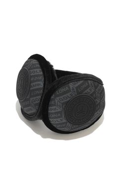 DÉPÊCHE ECO FUR EARMUFFS / エコファー ジオメトリックパターン イヤーマフ (ブラック)