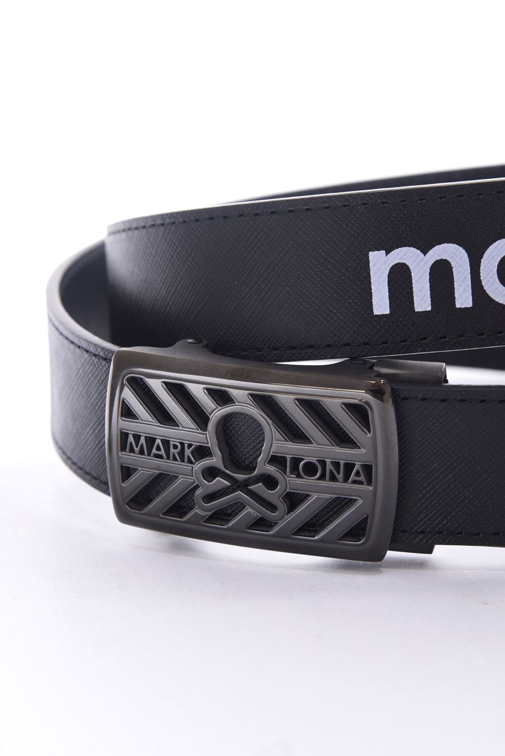 HOLLOW SKULL ADJUST LEATHER BELT / ブランクスカルバックル 無段階調整レザーベルト (ブラック)