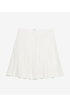 【26SS】【レディース】 PLEATS SKIRT / トリコット素材 ドライスムース プリーツスカート (インナーパンツ一体型) (ホワイト)