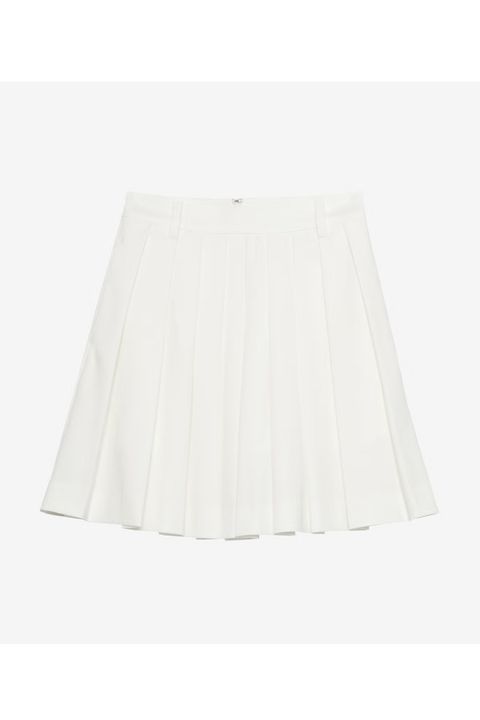 【26SS】【レディース】 PLEATS SKIRT / トリコット素材 ドライスムース プリーツスカート (インナーパンツ一体型) (ホワイト)