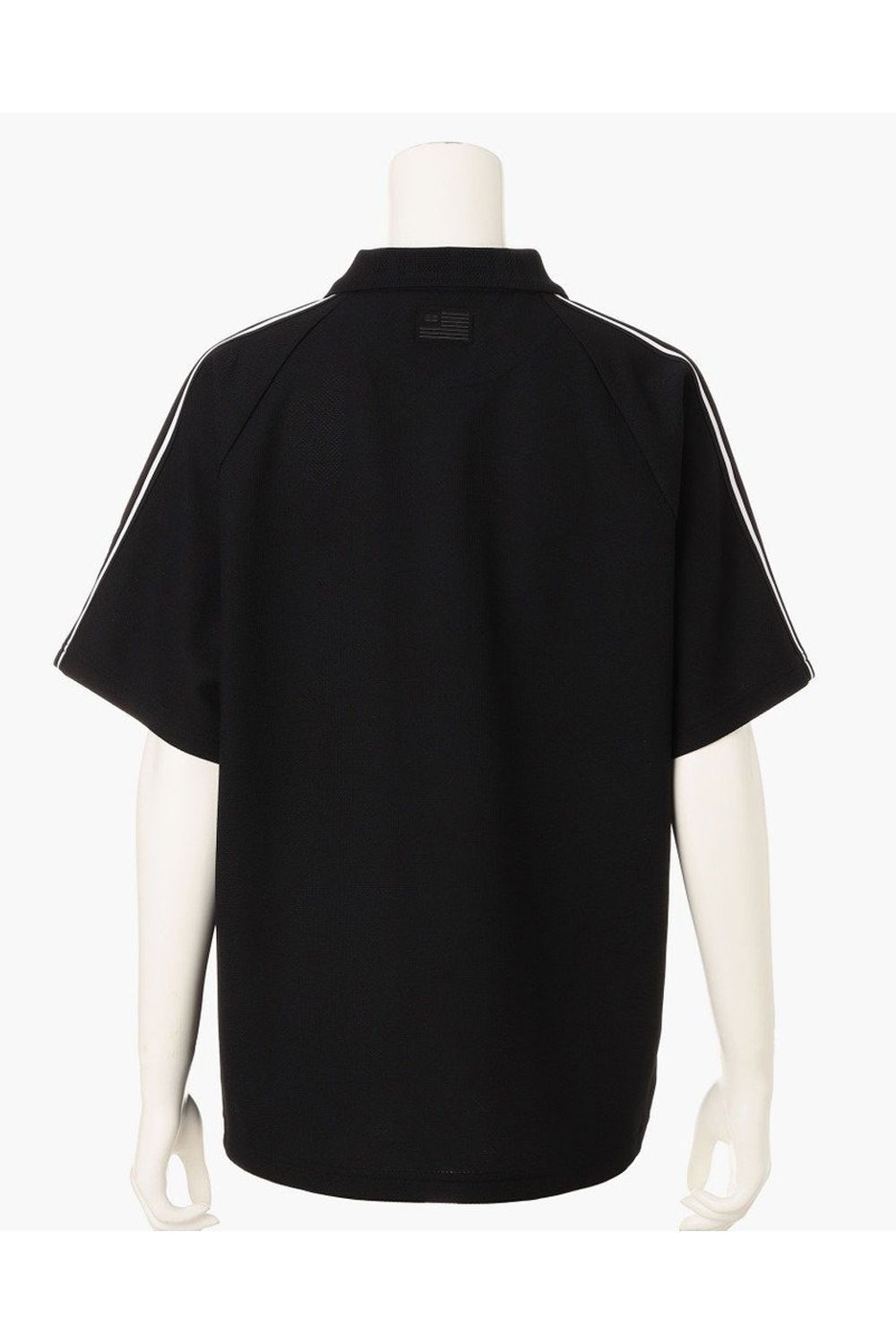 【26SS】【レディース】 WOMEN’S LINE POLO / カノコ生地 ラインロゴテープ リラックスフィット ポロシャツ (ブラック)